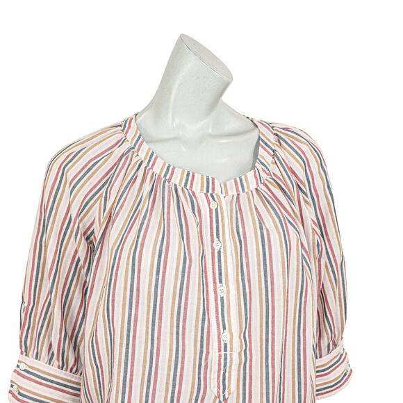 XiRENA Women's Pullover Blouse Multi color Stripe Half Sleeve size XS - Picture 7 of 8